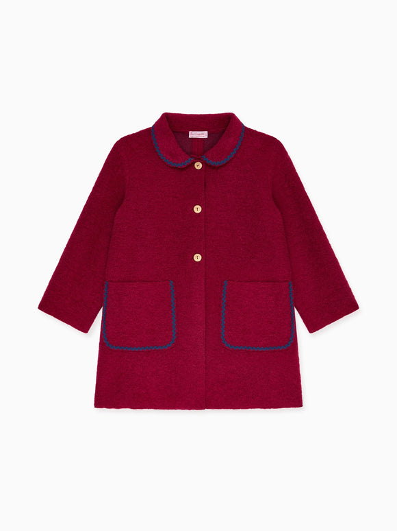 Burgundy Henrietta Girl Coat