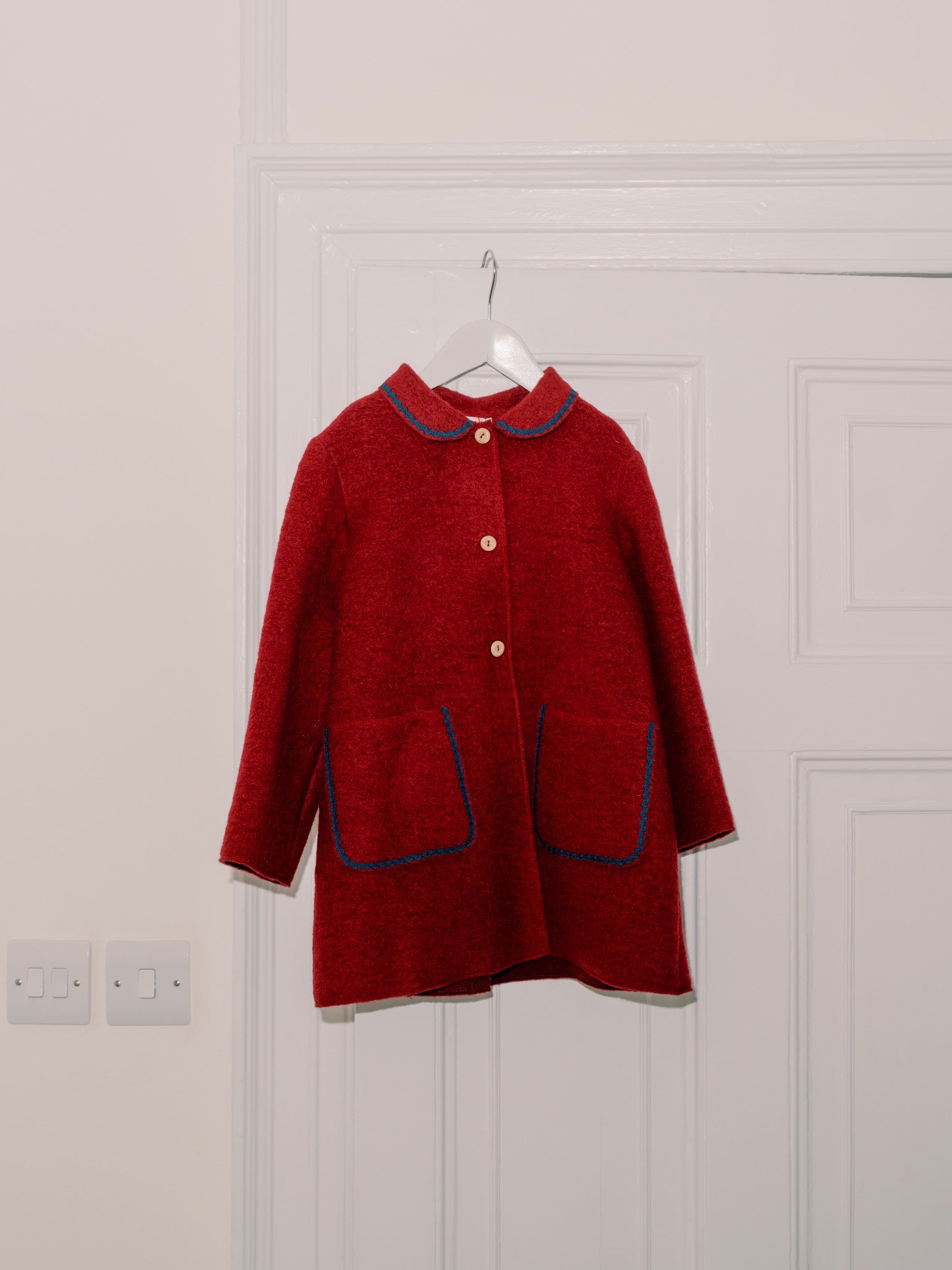 Burgundy Henrietta Girl Coat