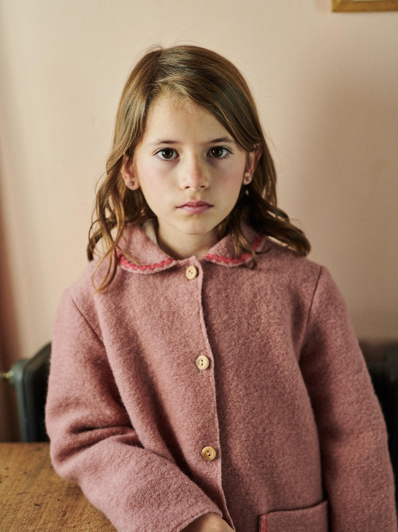 Dusty Pink Henrietta Girl Coat