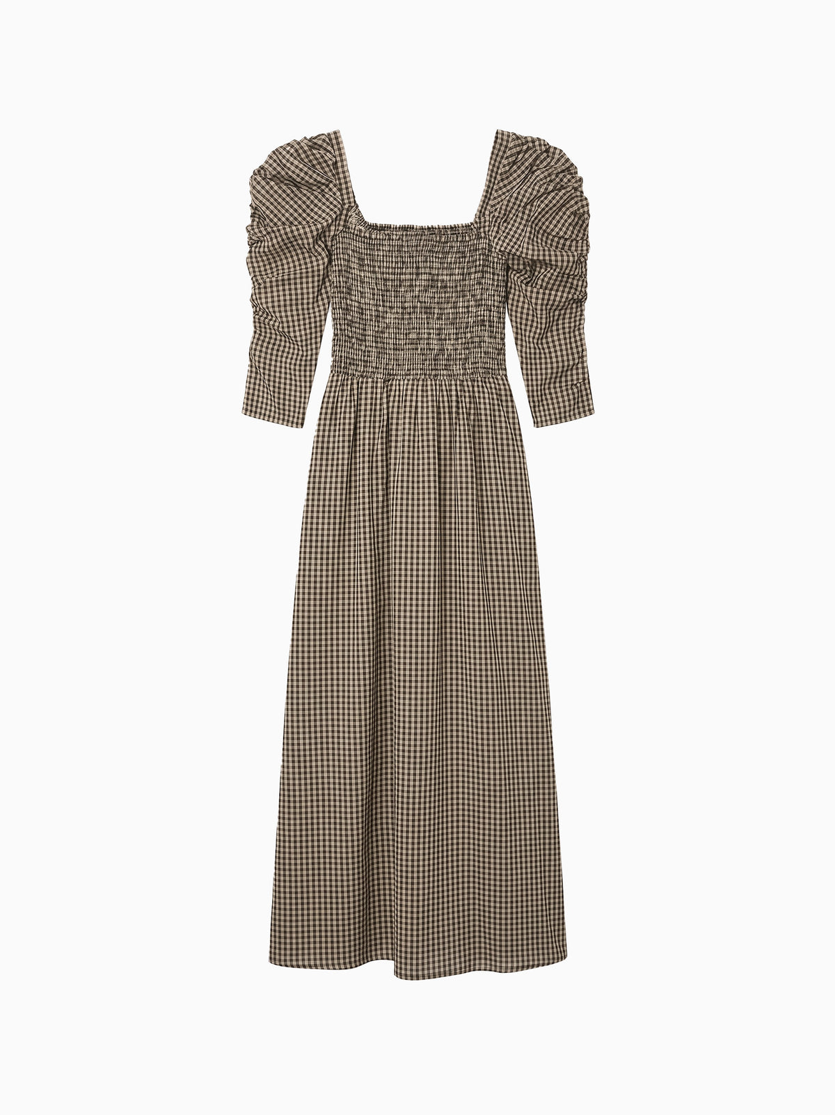 Burgundy Check Ines Women Long Dress