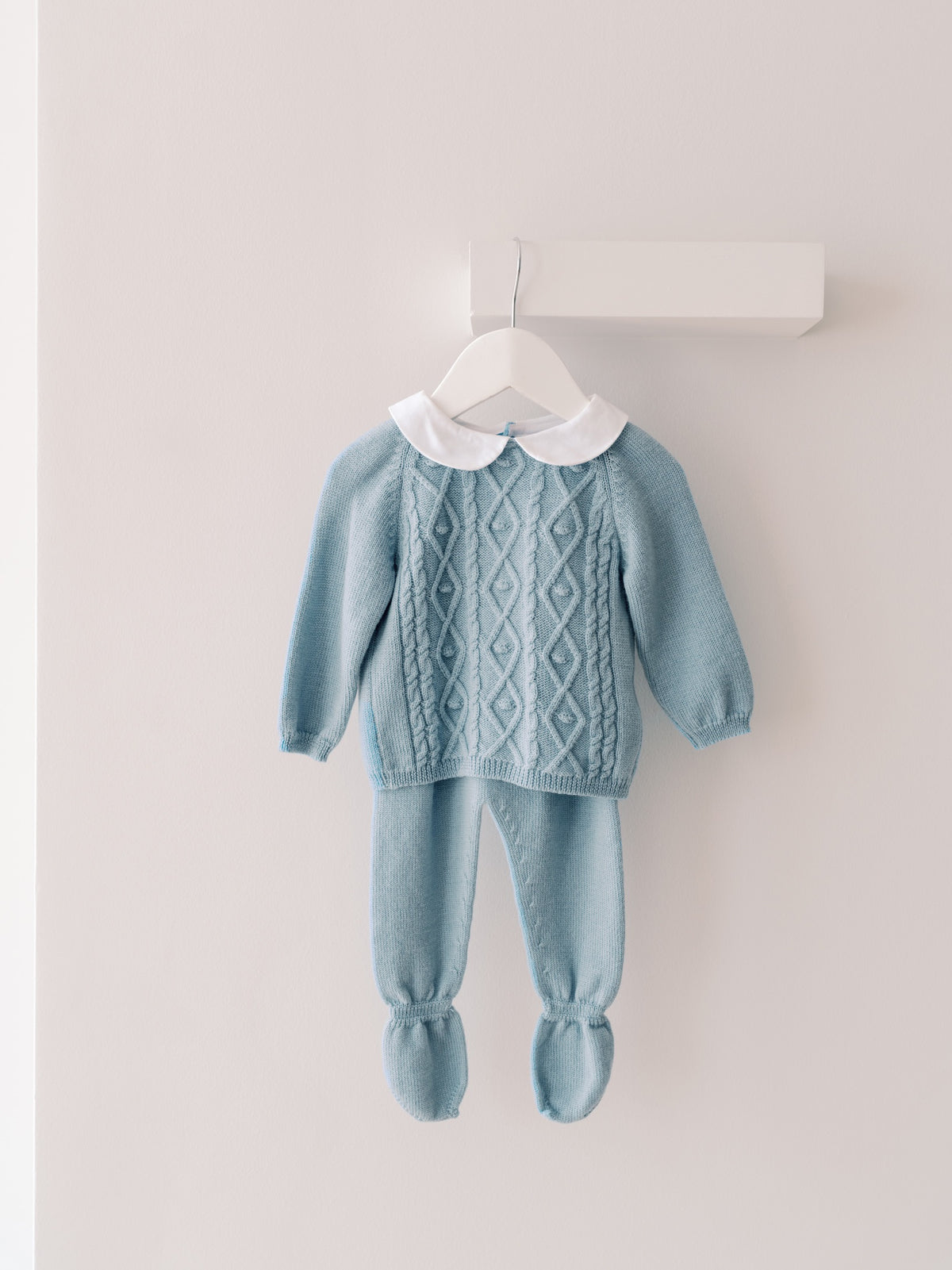 Dusty Blue Inigo Merino Baby Knitted Set