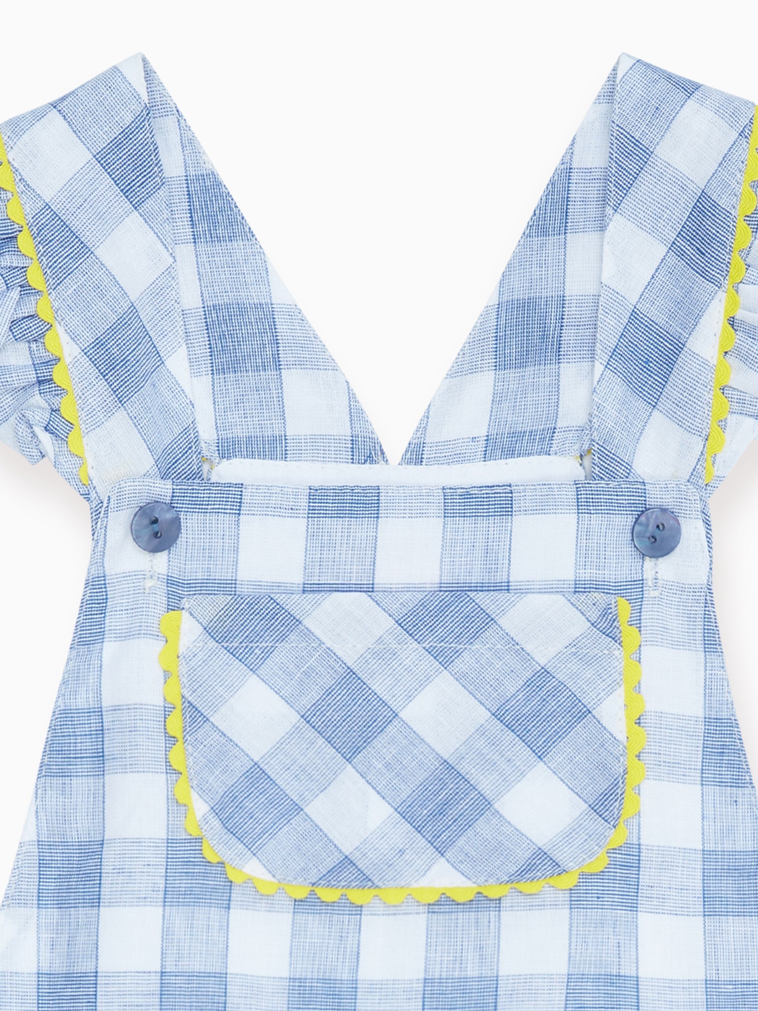 Blue Check Isla Girl Dungarees