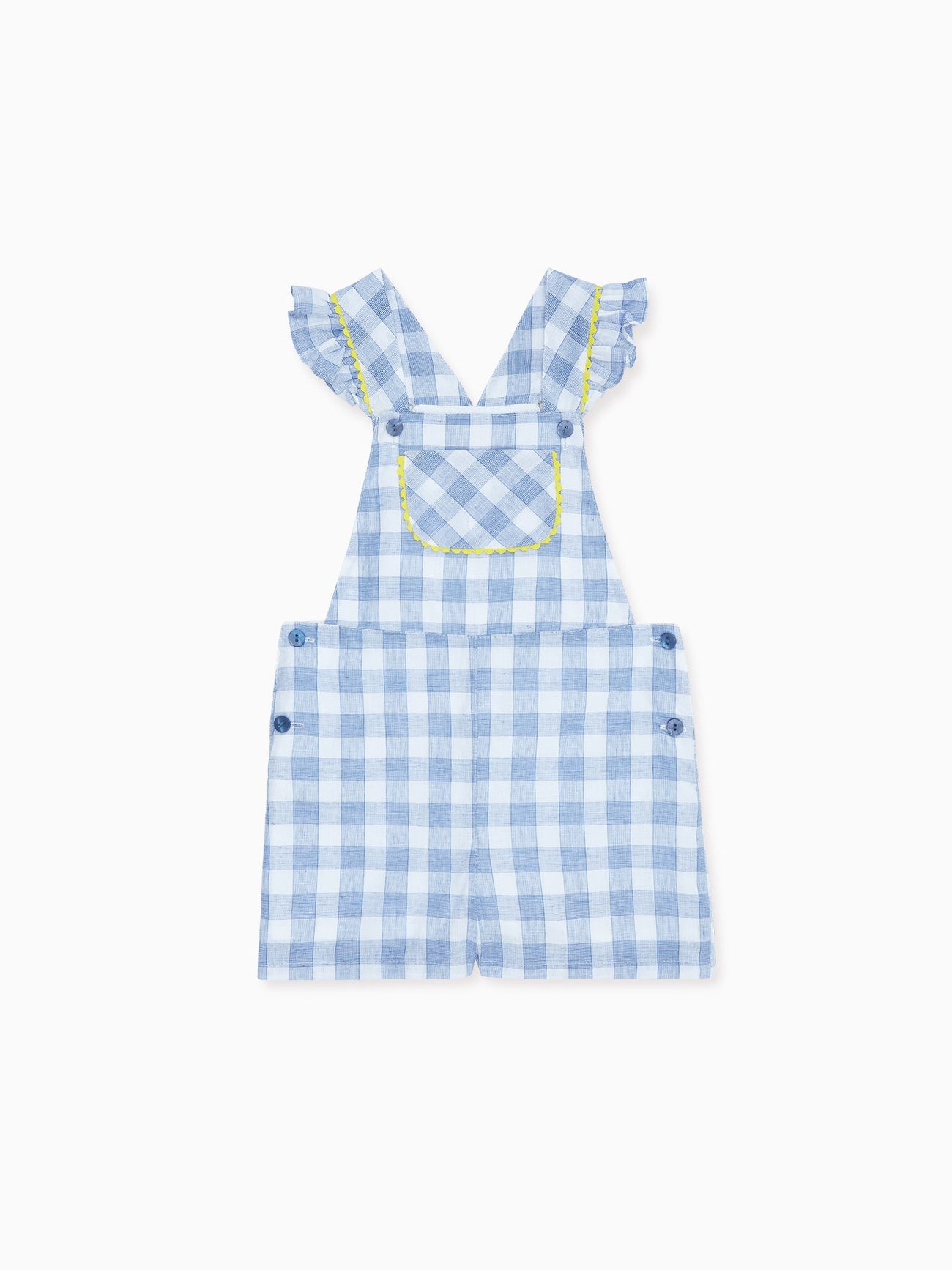 Blue Check Isla Girl Dungarees