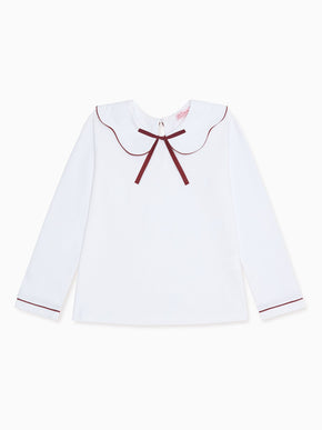 Burgundy Iziar Long Sleeve Girl Top