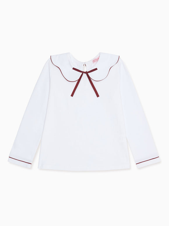 Burgundy Iziar Long Sleeve Girl Top