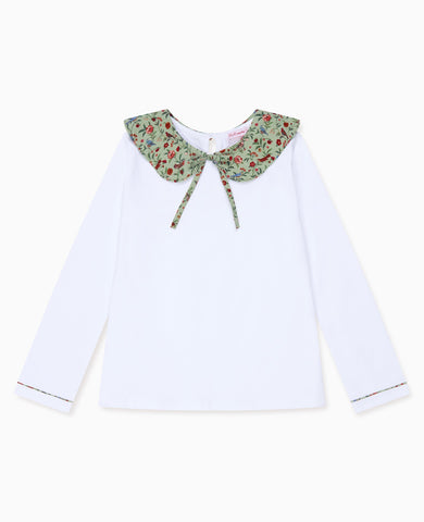 Sage Bird Floral Iziar Long Sleeve Girl Top