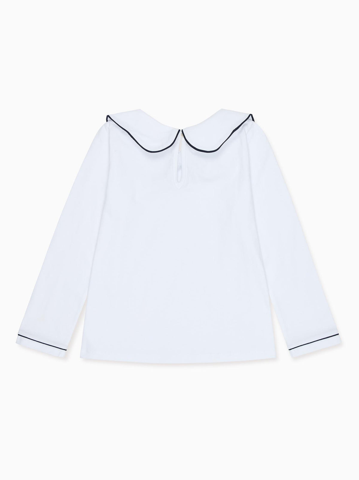 White & Navy Iziar Long Sleeve Girl Top