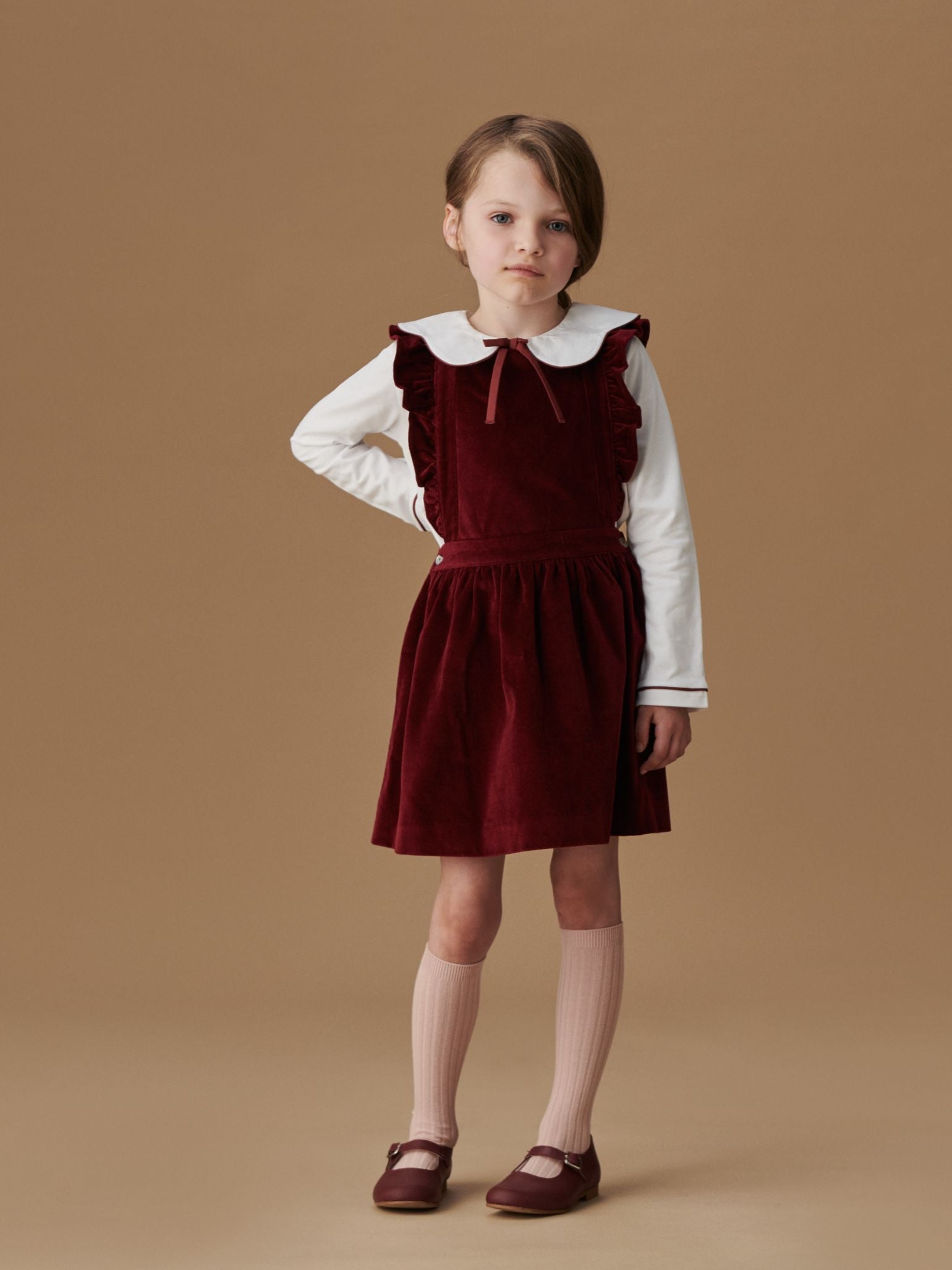 Burgundy Iziar Long Sleeve Girl Top