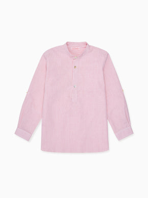 Red Check Jazmin Cotton Long Sleeve Boy Shirt