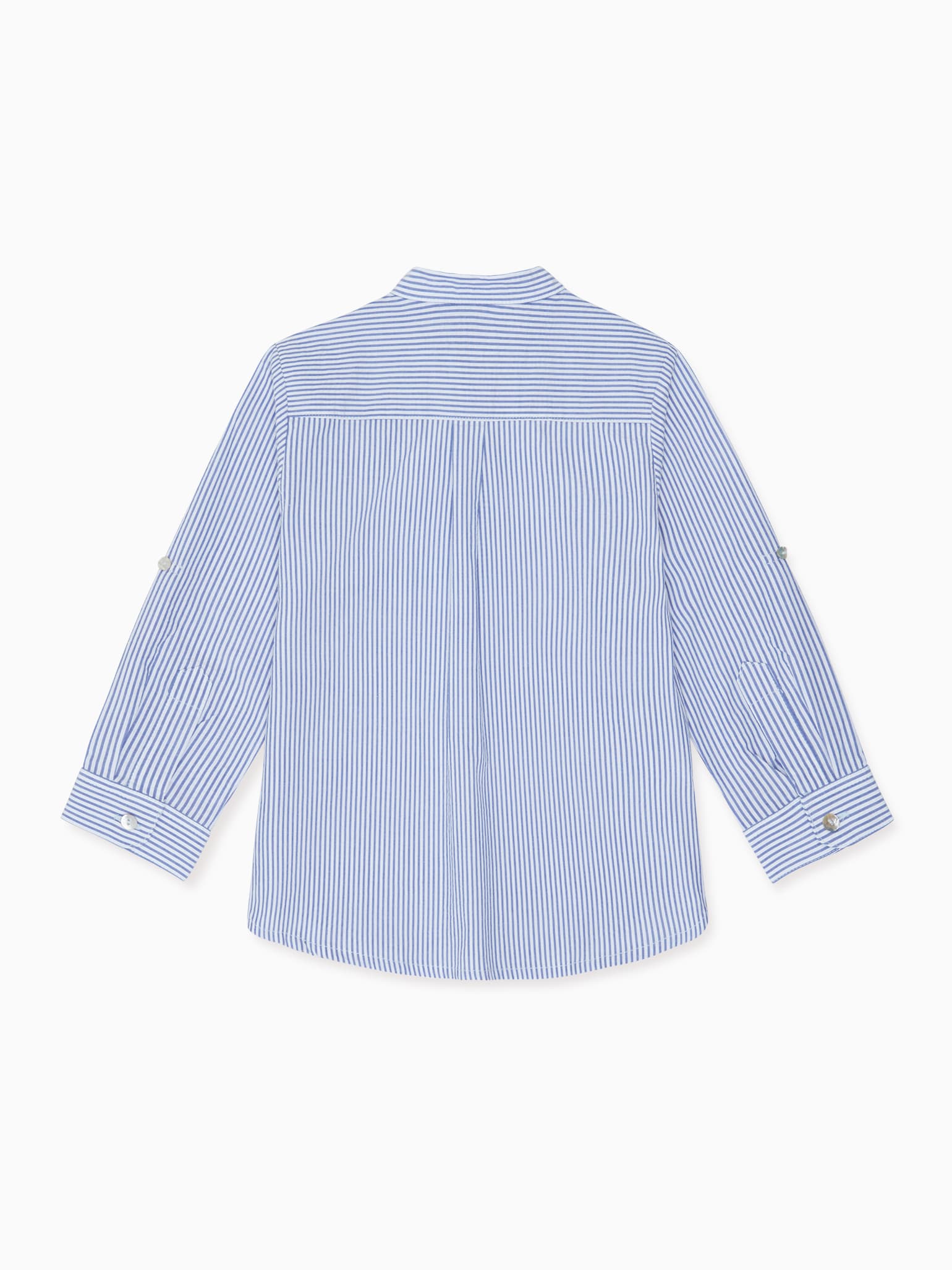 Light Blue Stripe Jazmin Linen Mix Boy Shirt