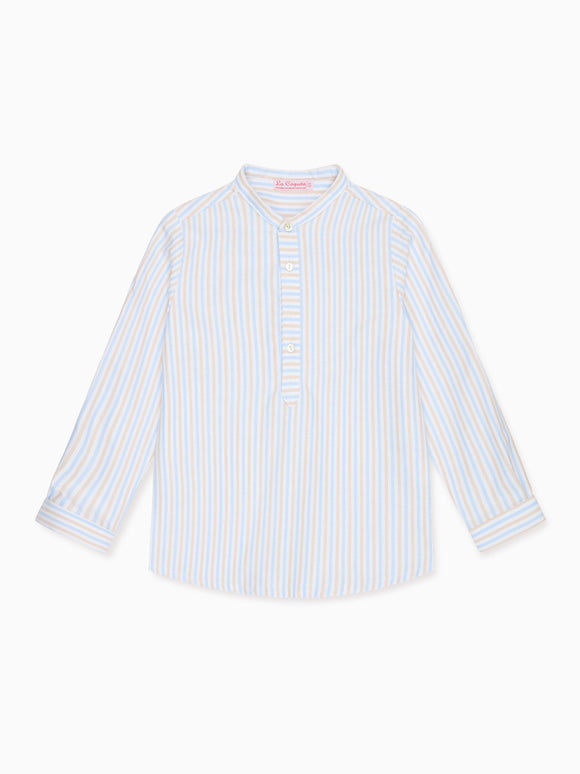 Caramel Stripe Jazmin Long Sleeve Boy Shirt
