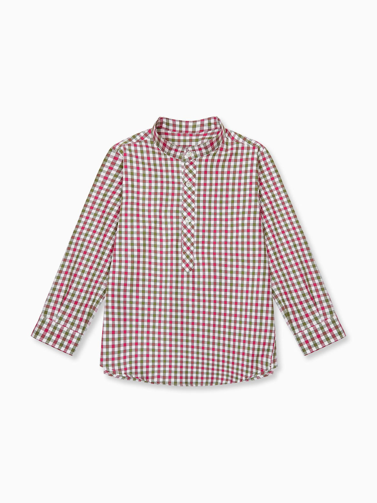 Green Check Jazmin Long Sleeve Boy Shirt