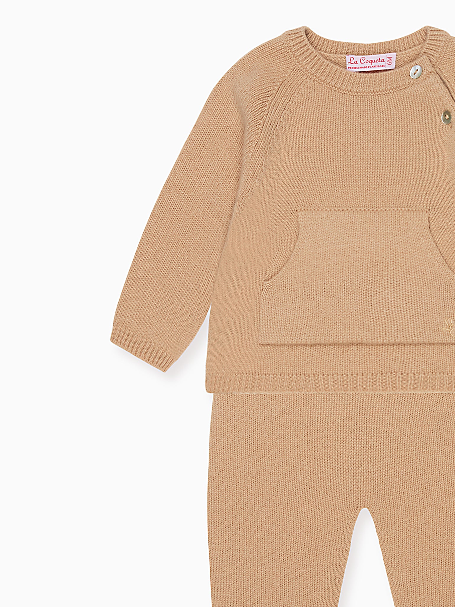 Camel Melange Juan Cashmere Baby Set