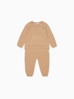 Camel Melange Juan Cashmere Baby Set