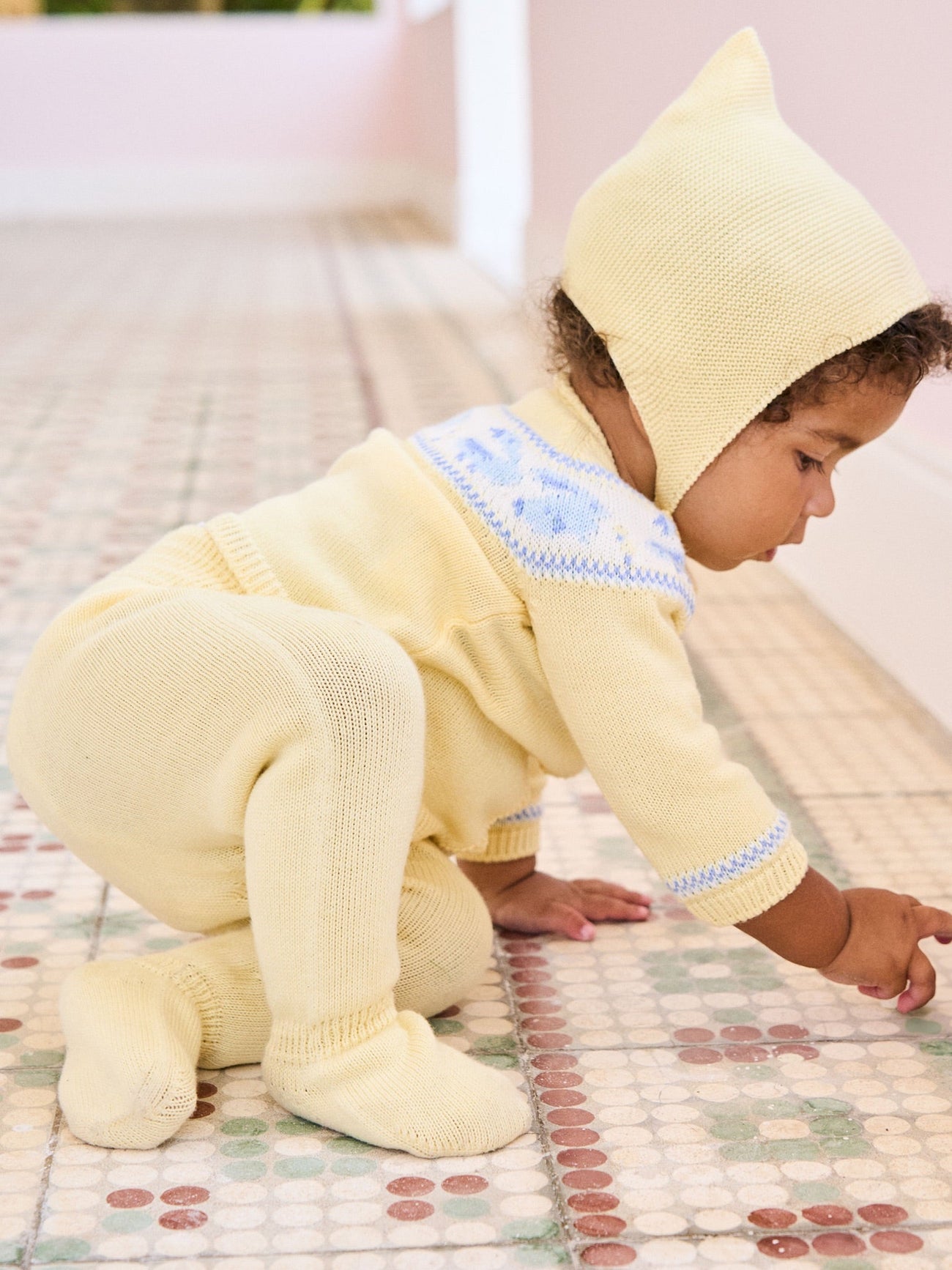 Lemon Alma Cotton Baby Knitted Bonnet