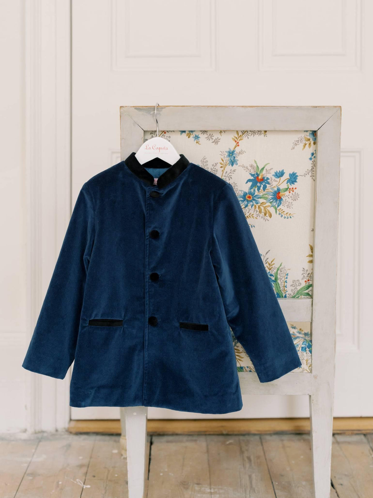 Navy Hugo Velvet Boy Jacket