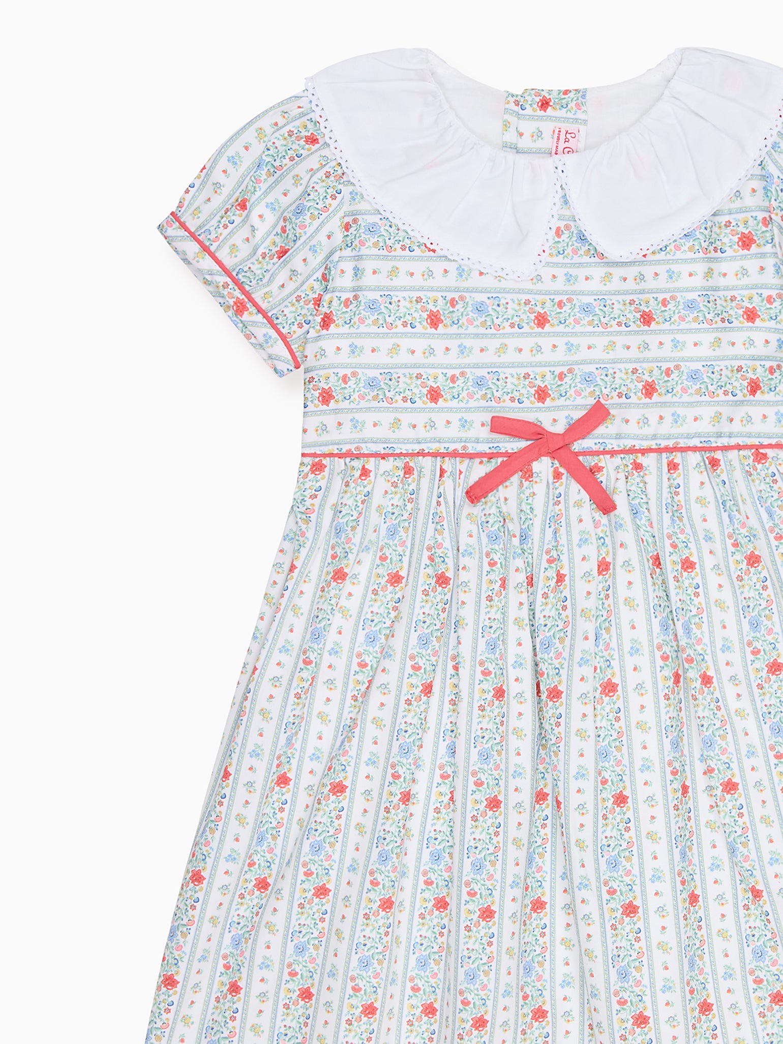 Ivory Rose Stripe Lana Girl Dress