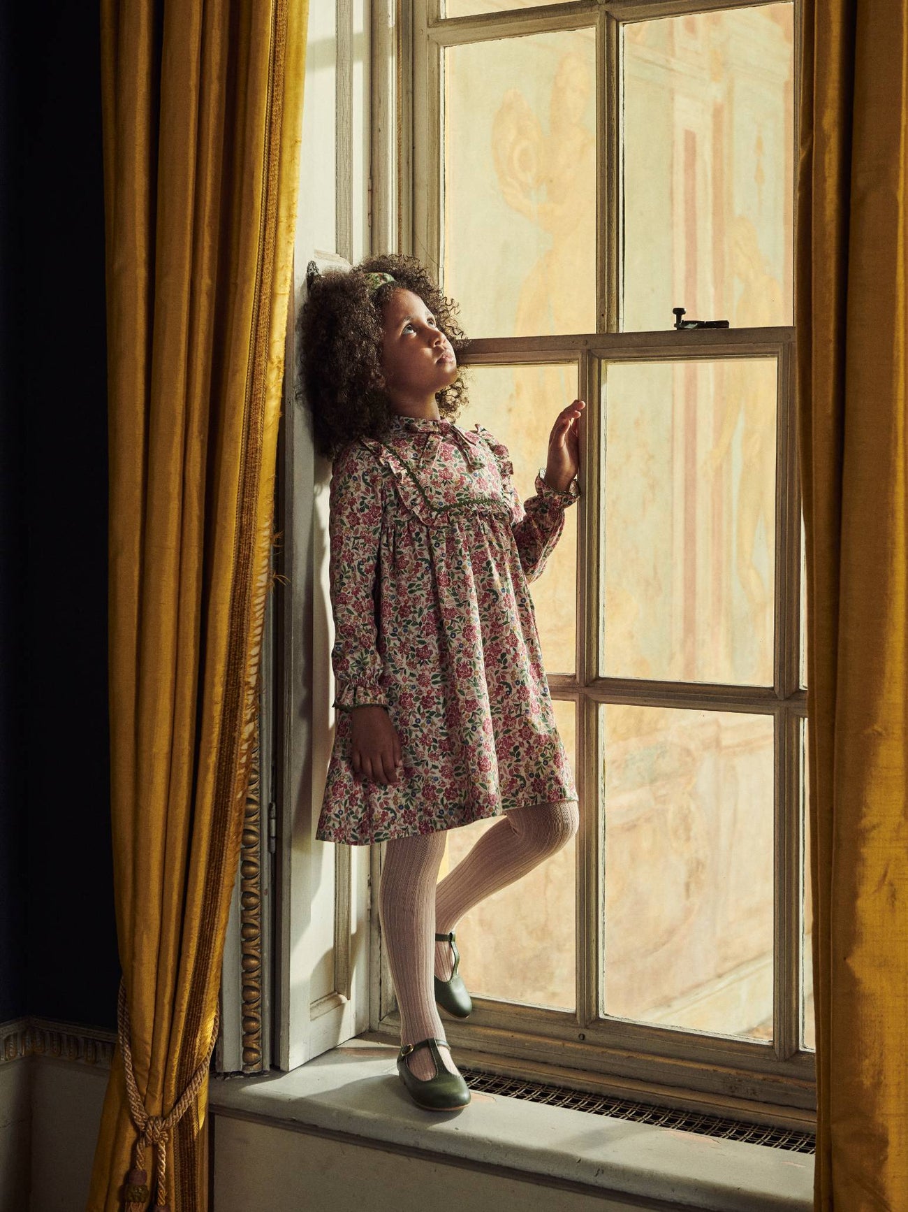 Pink Floral Laurelia Girl Empire Dress