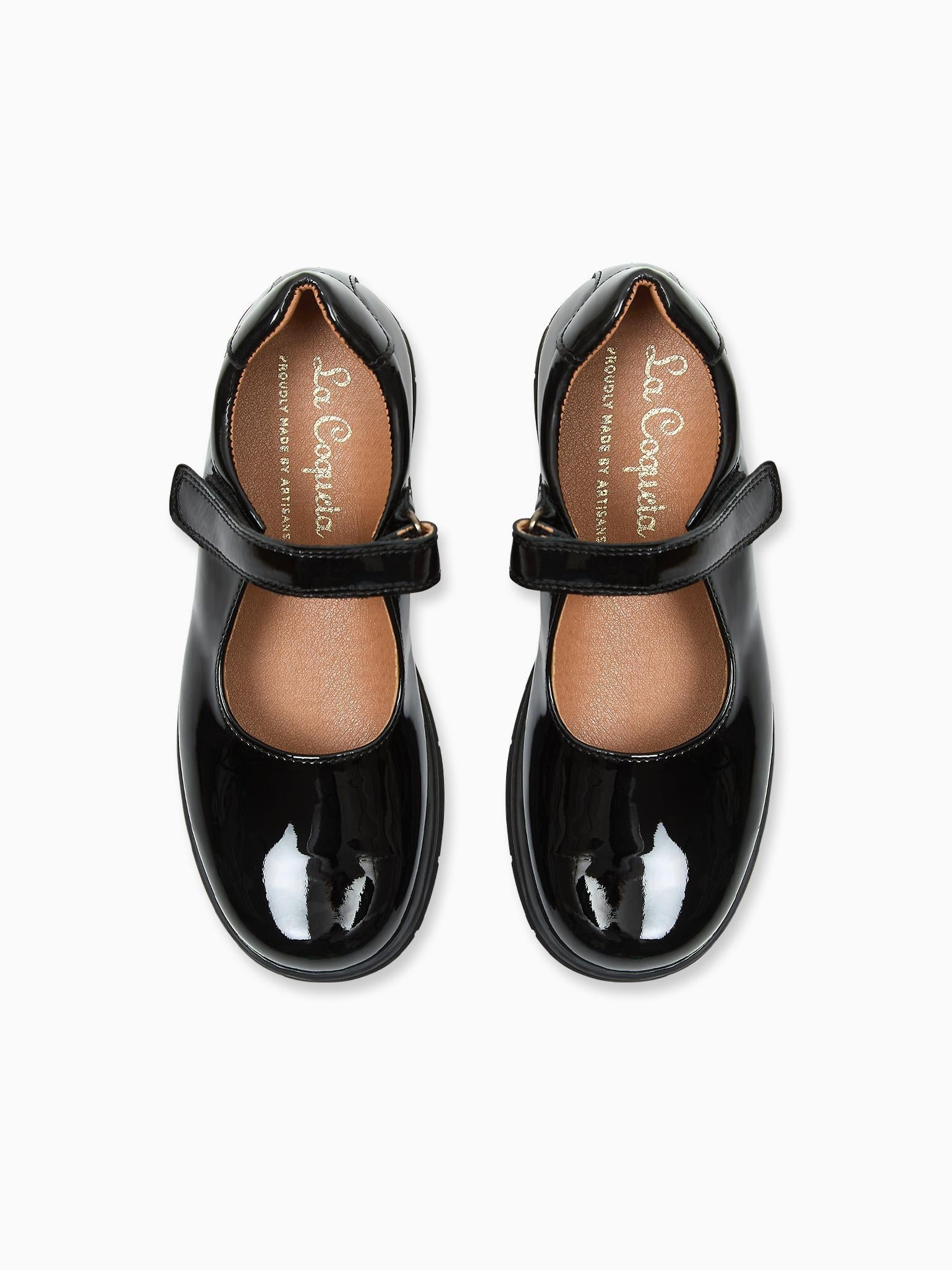 Black Patent Leather Girl Classic School Shoes