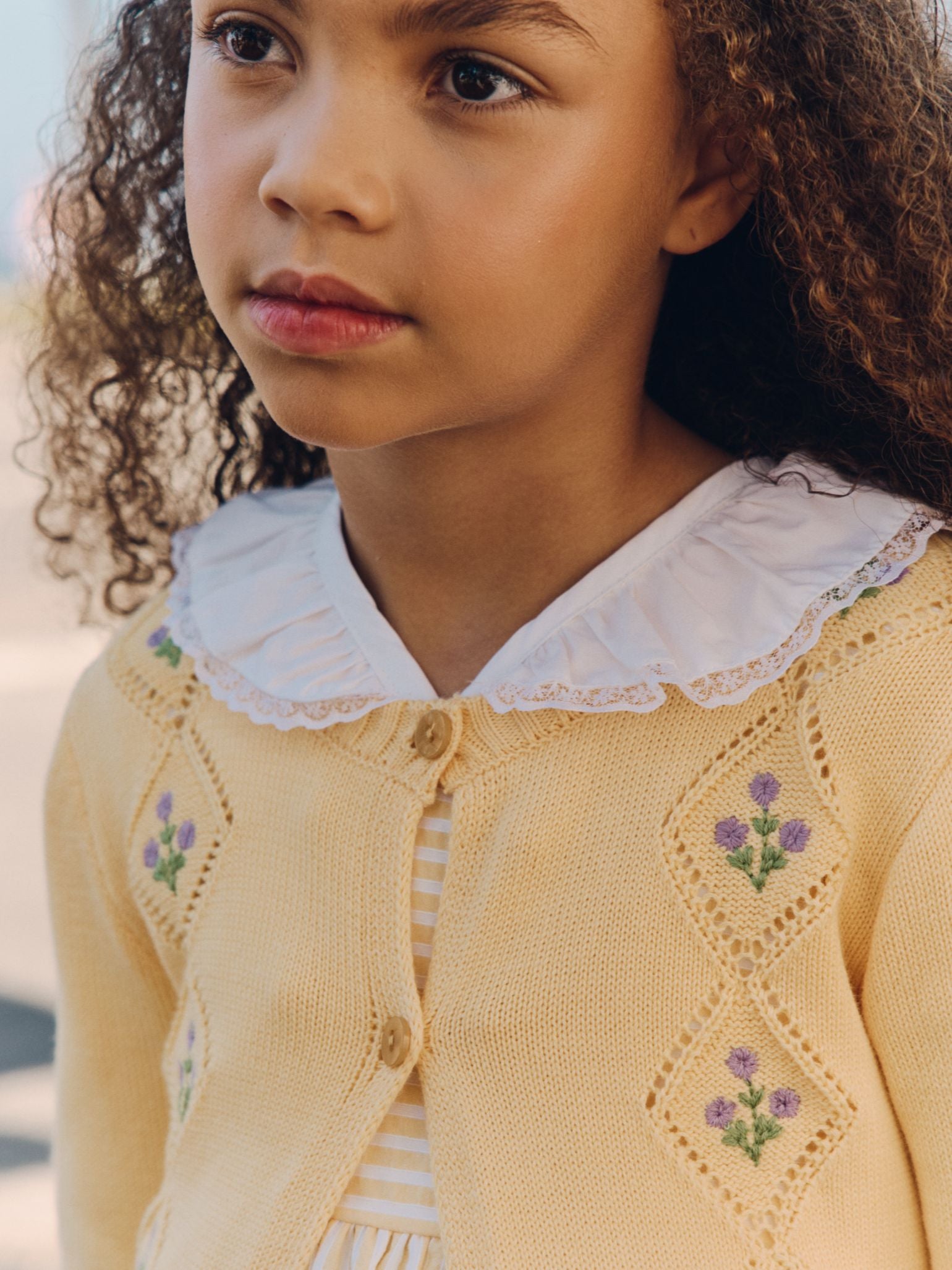 Lemon Espina Cotton Girl Cardigan