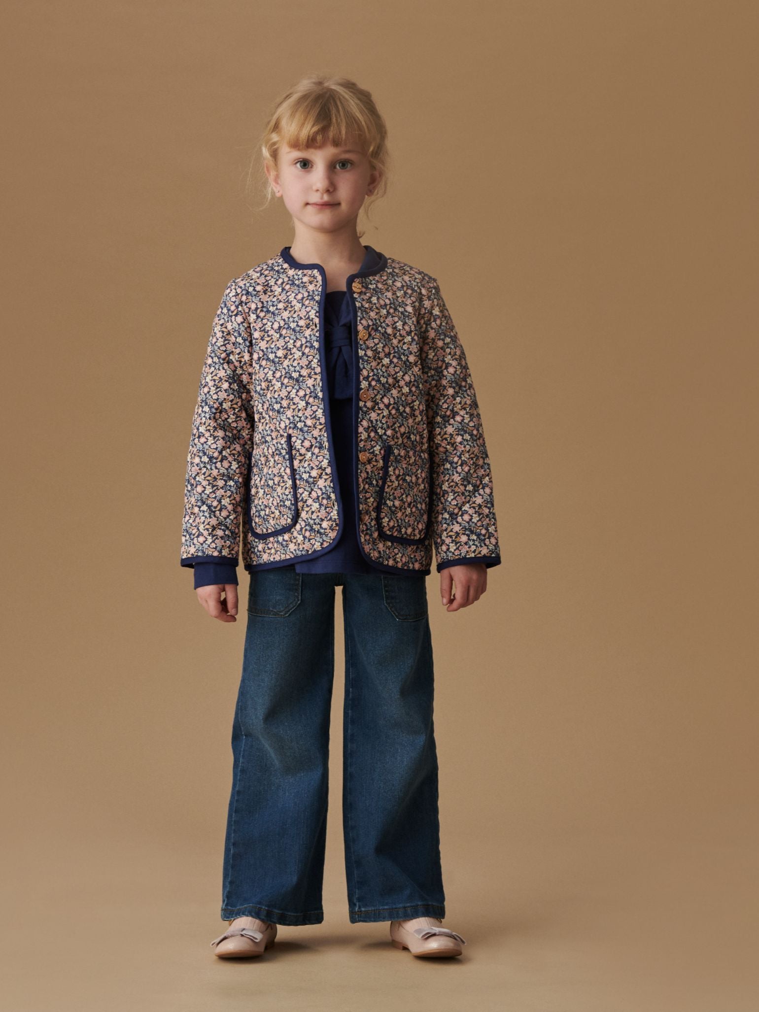 Blue Calida Quilted Girl Jacket