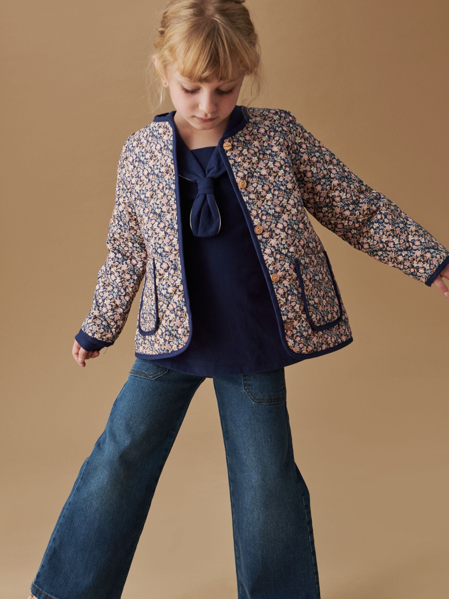 Blue Calida Quilted Girl Jacket