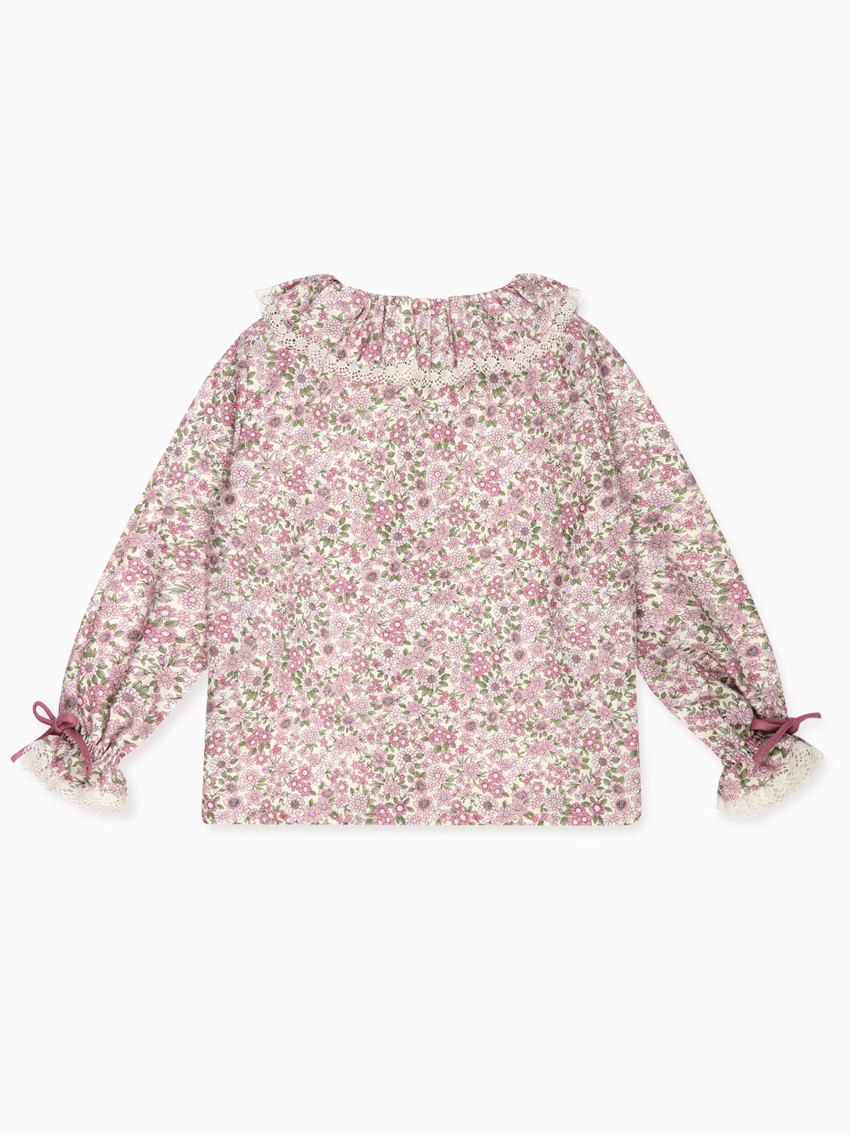 Pink Floral Lila Long Sleeve Baby Girl Shirt