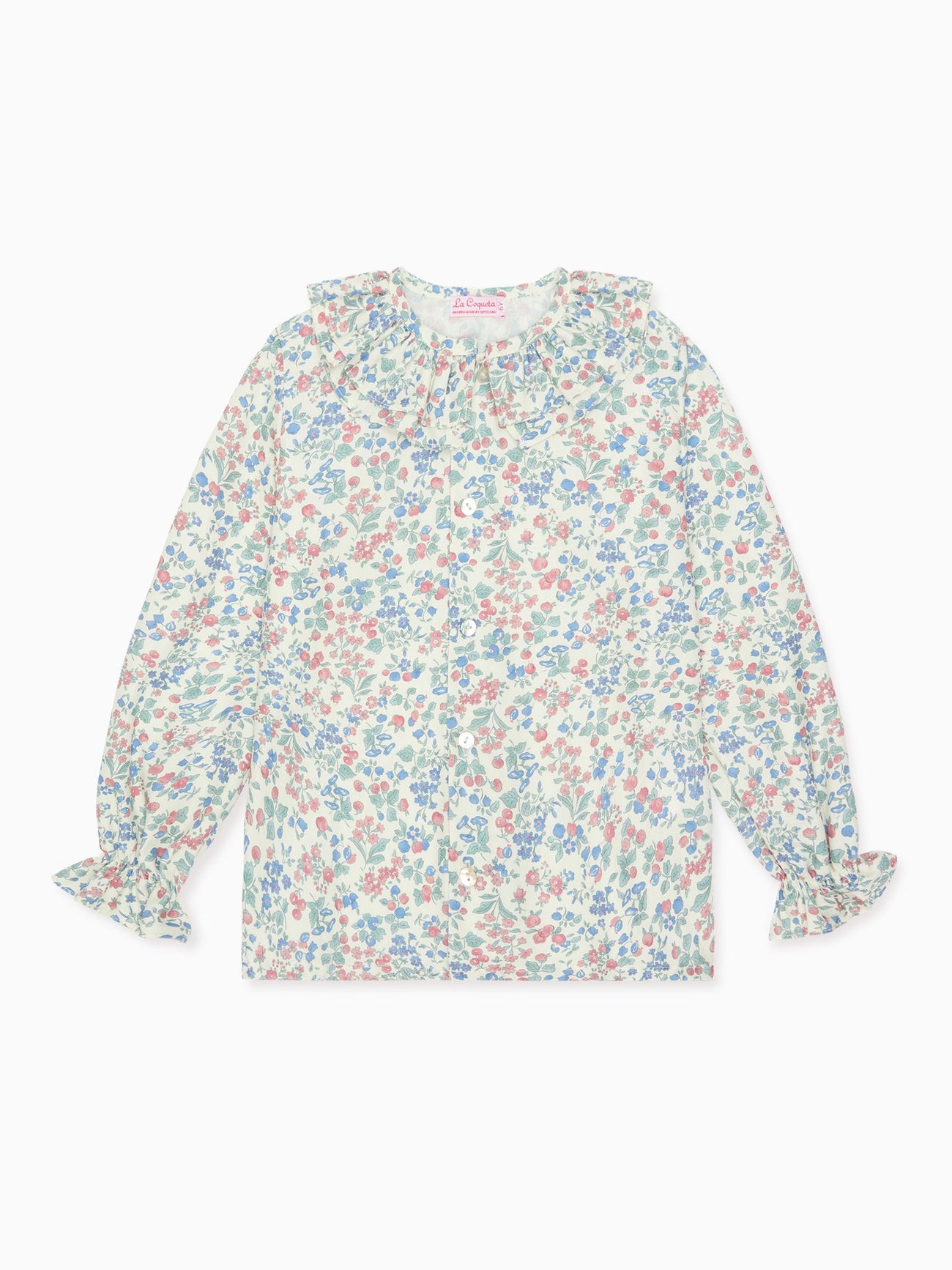 Cherry Floral Lila Long Sleeve Girl Shirt