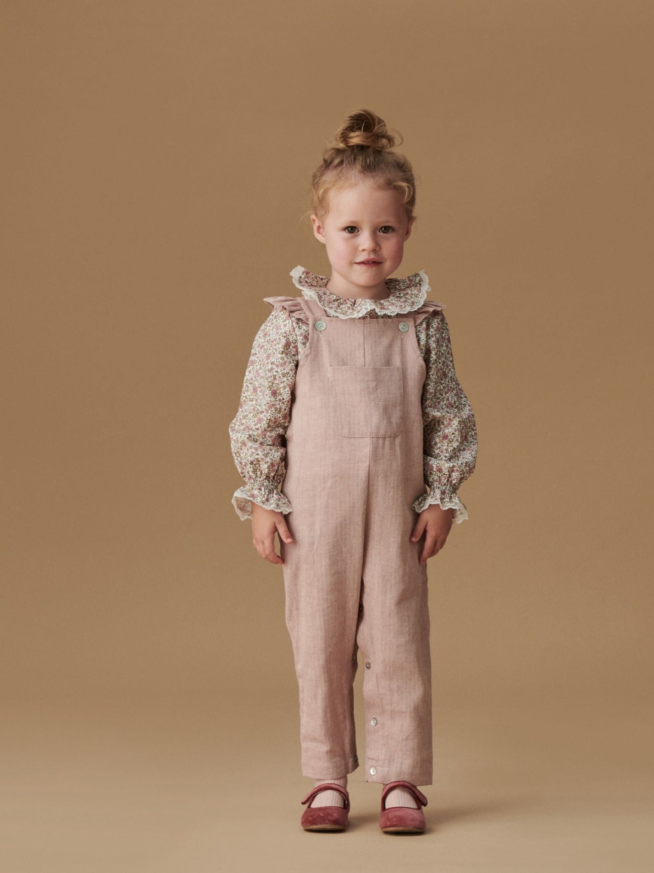 Lila Baby Girl Shirt & Delphina Baby Girl Dungarees Outfit Bundle