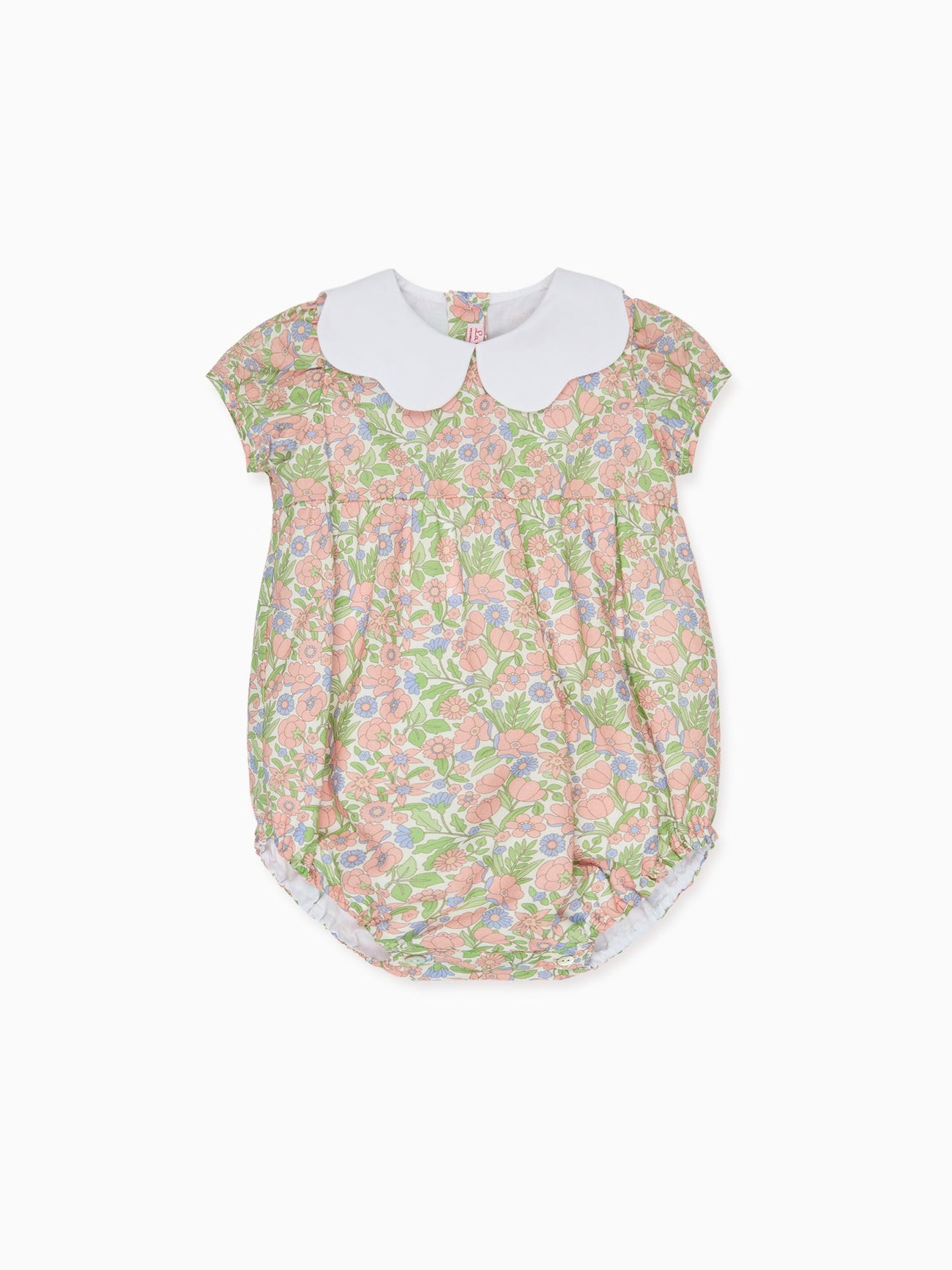 Coral Floral Lina Baby Girl Romper