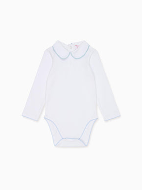White & Blue Lirio Baby Body Vest