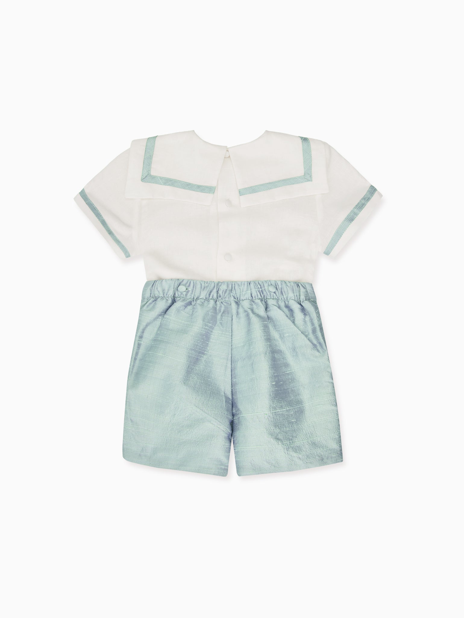 Sage Green Lirio Ceremony Silk Baby Boy Set