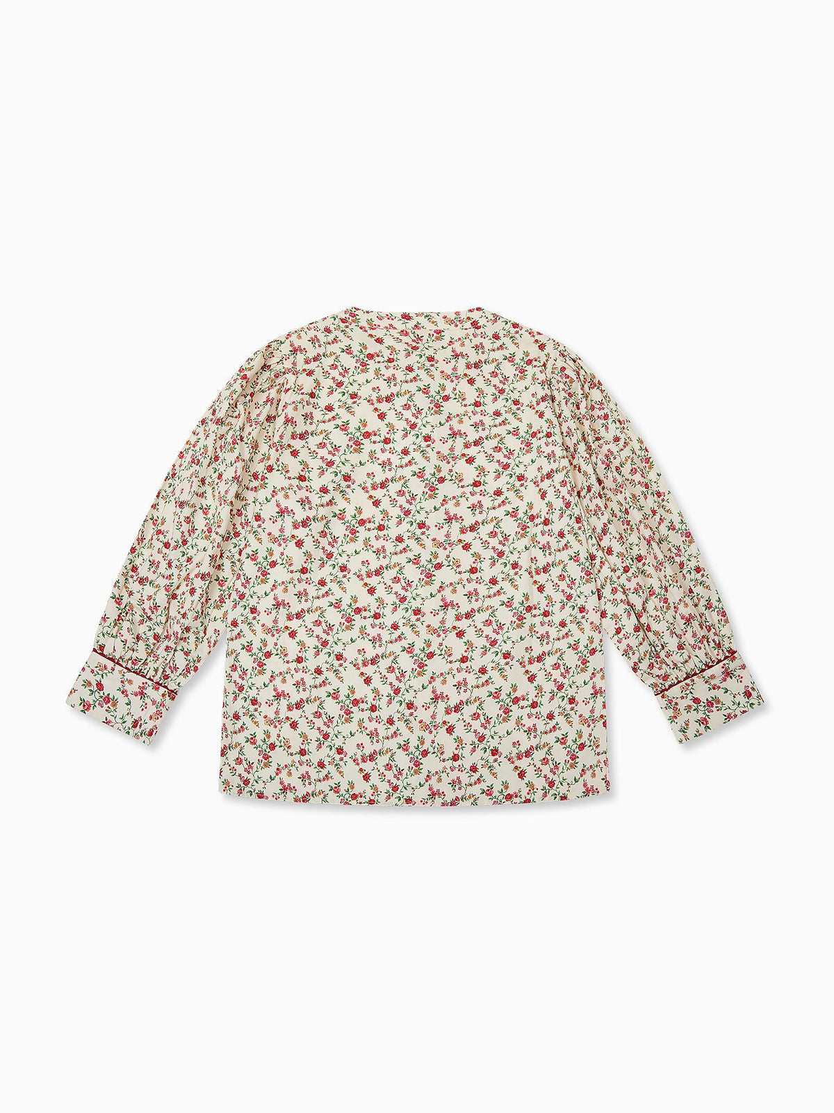 Ivory Floral Livia Women Long Sleeve Shirt