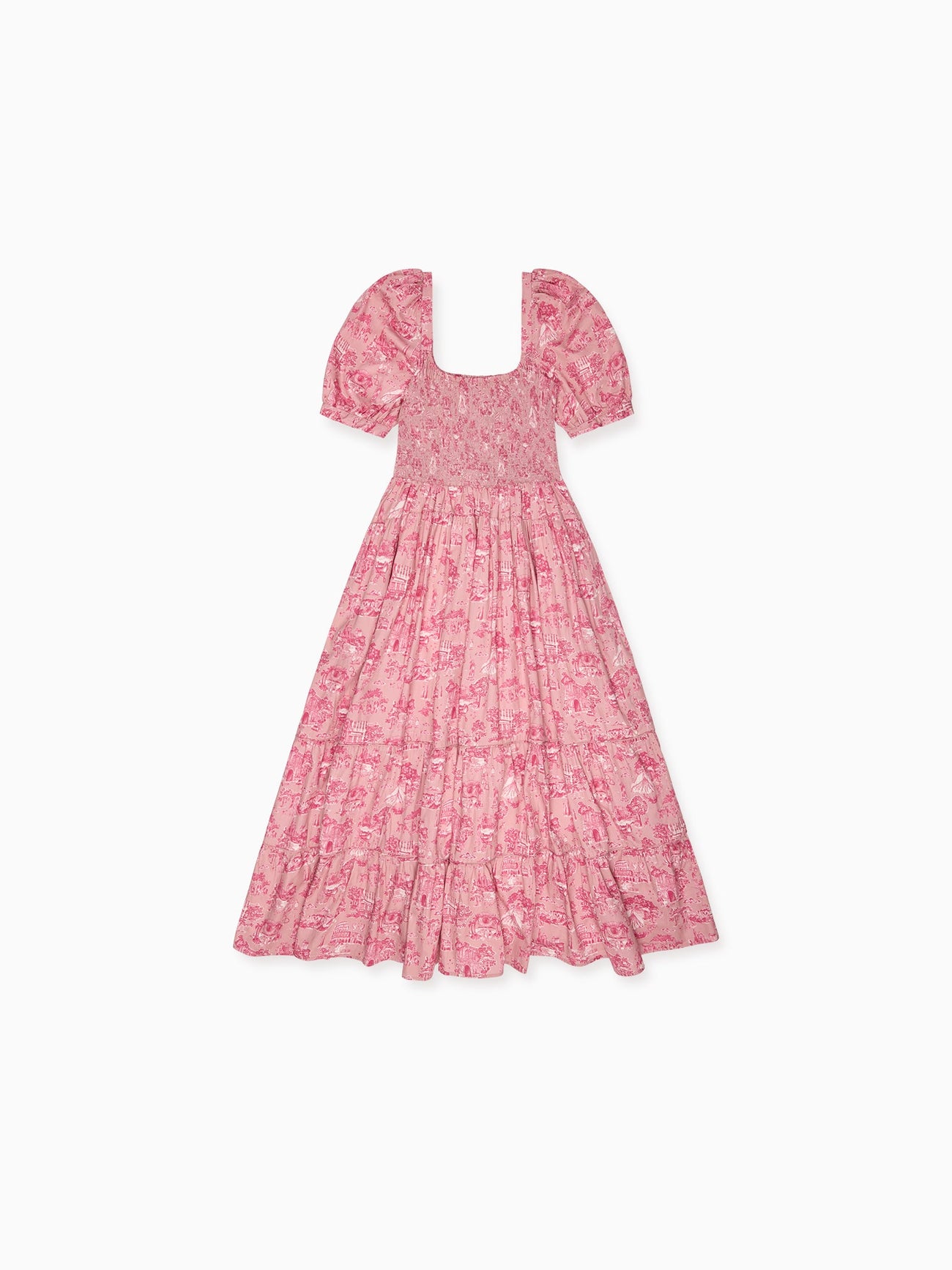 Nicky Hilton x La Coqueta Pink Toile de Jouy London Women Long Dress