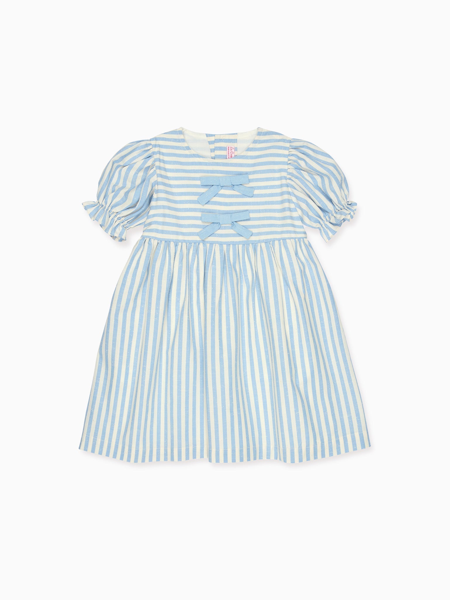 Blue Stripe Luciana Girl Dress | La Coqueta UK La Coqueta Kids Blue Stripe Luciana Girl Dress | La Coqueta UK La Coqueta Kids