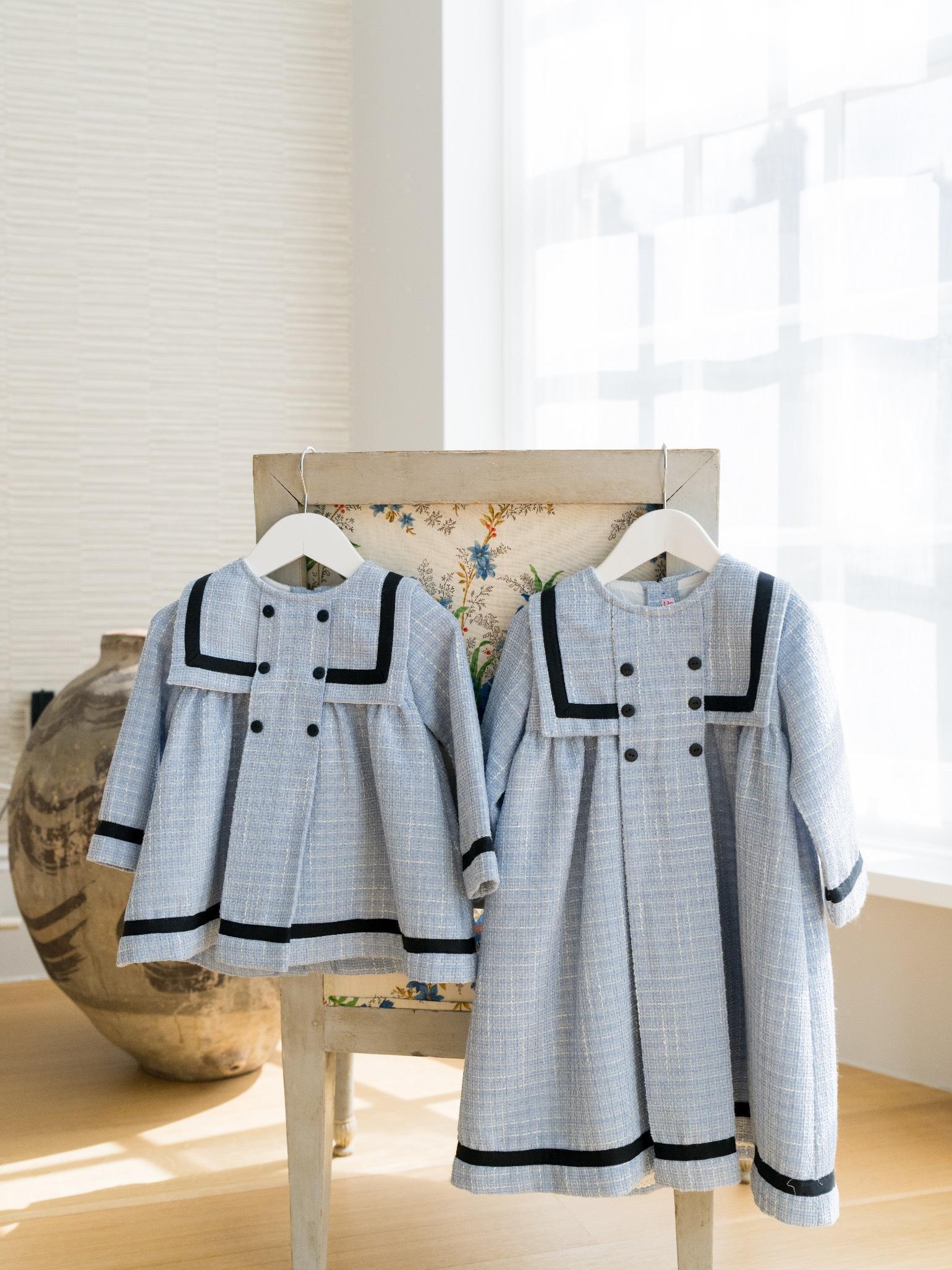 Dusty Blue Lucinda Girl Empire Dress