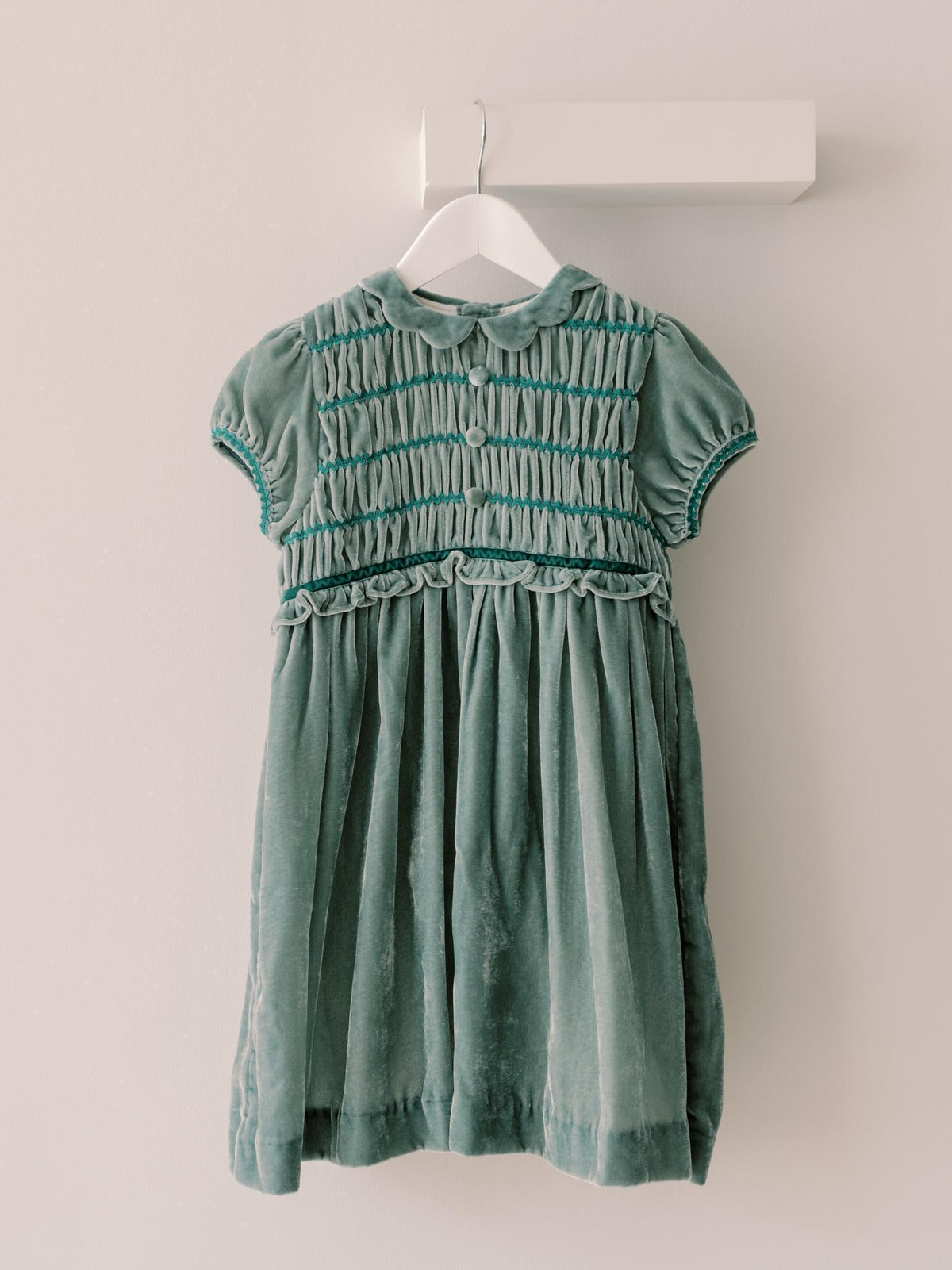 Sage Green Lurdes Velvet Girl Dress