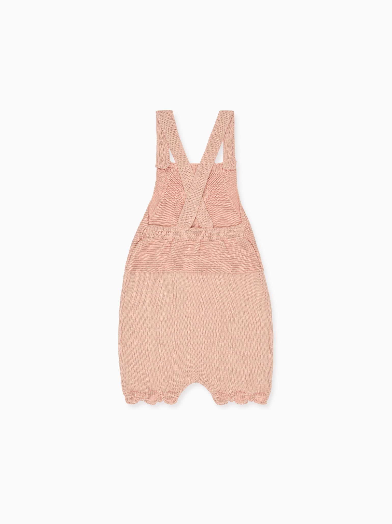 Dusty Pink Macaria Cotton Baby Girl Knitted Dungarees