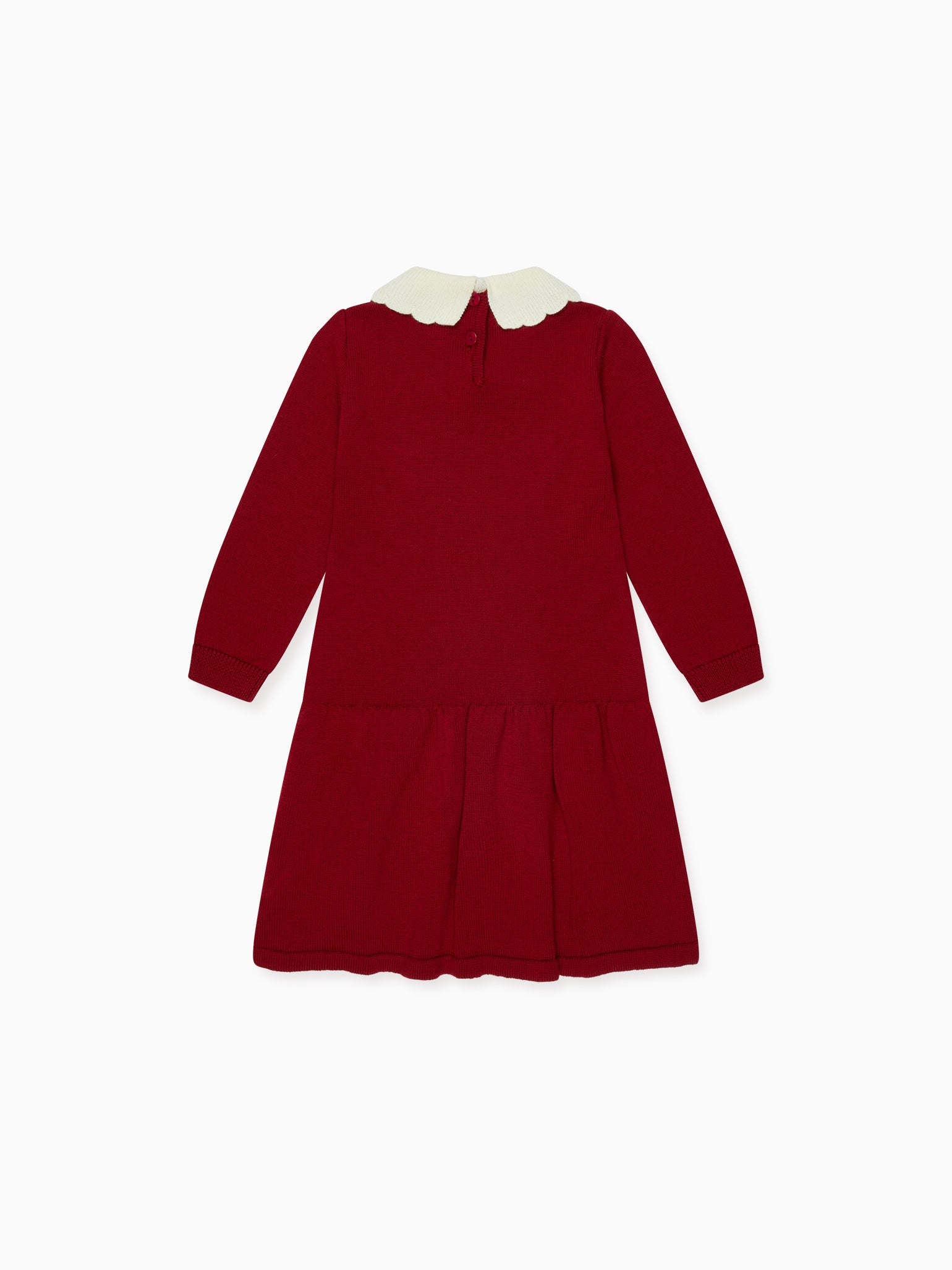 Burgundy Madena Girl Merino Knitted Dress
