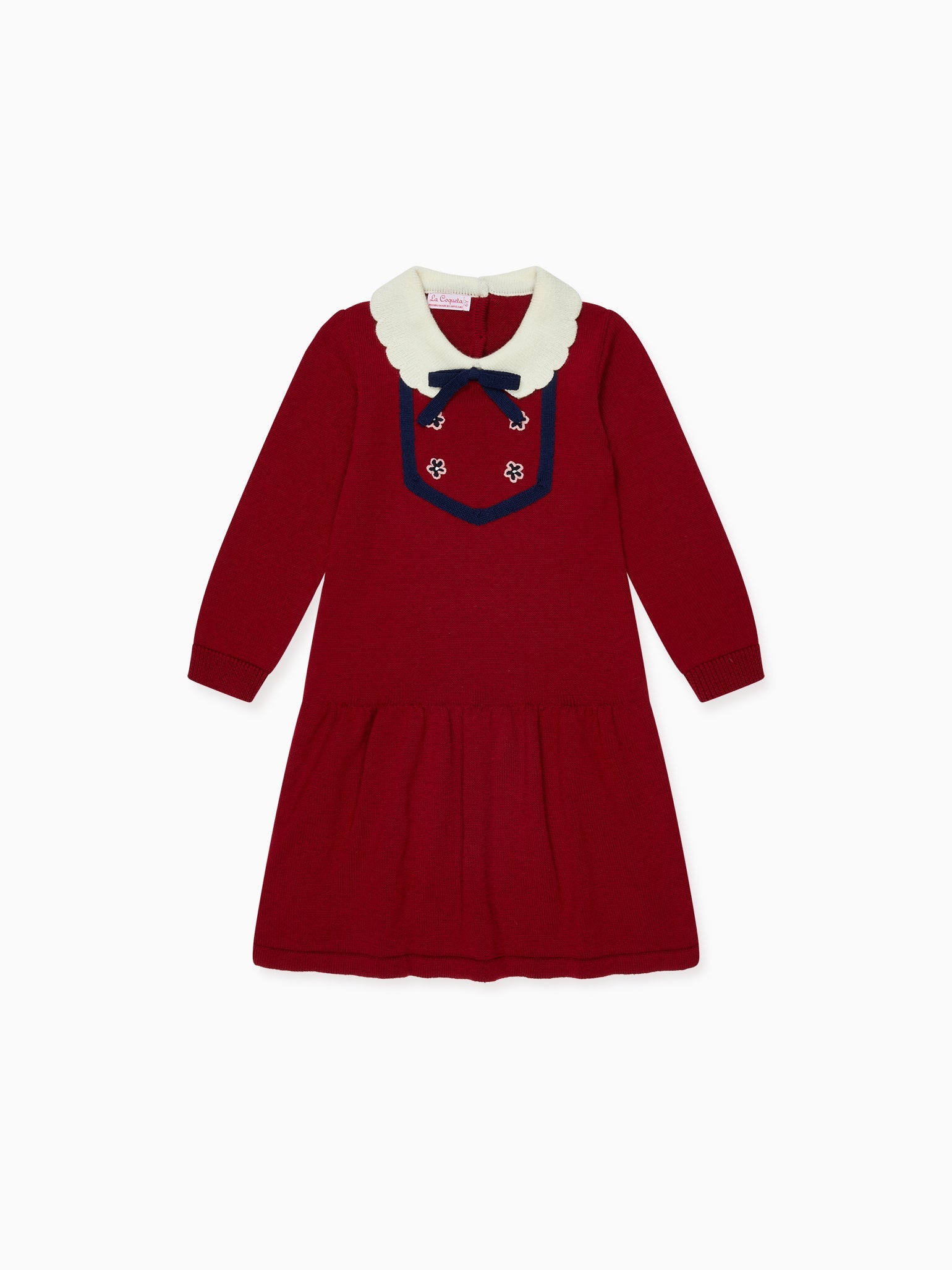 Burgundy Madena Girl Merino Knitted Dress