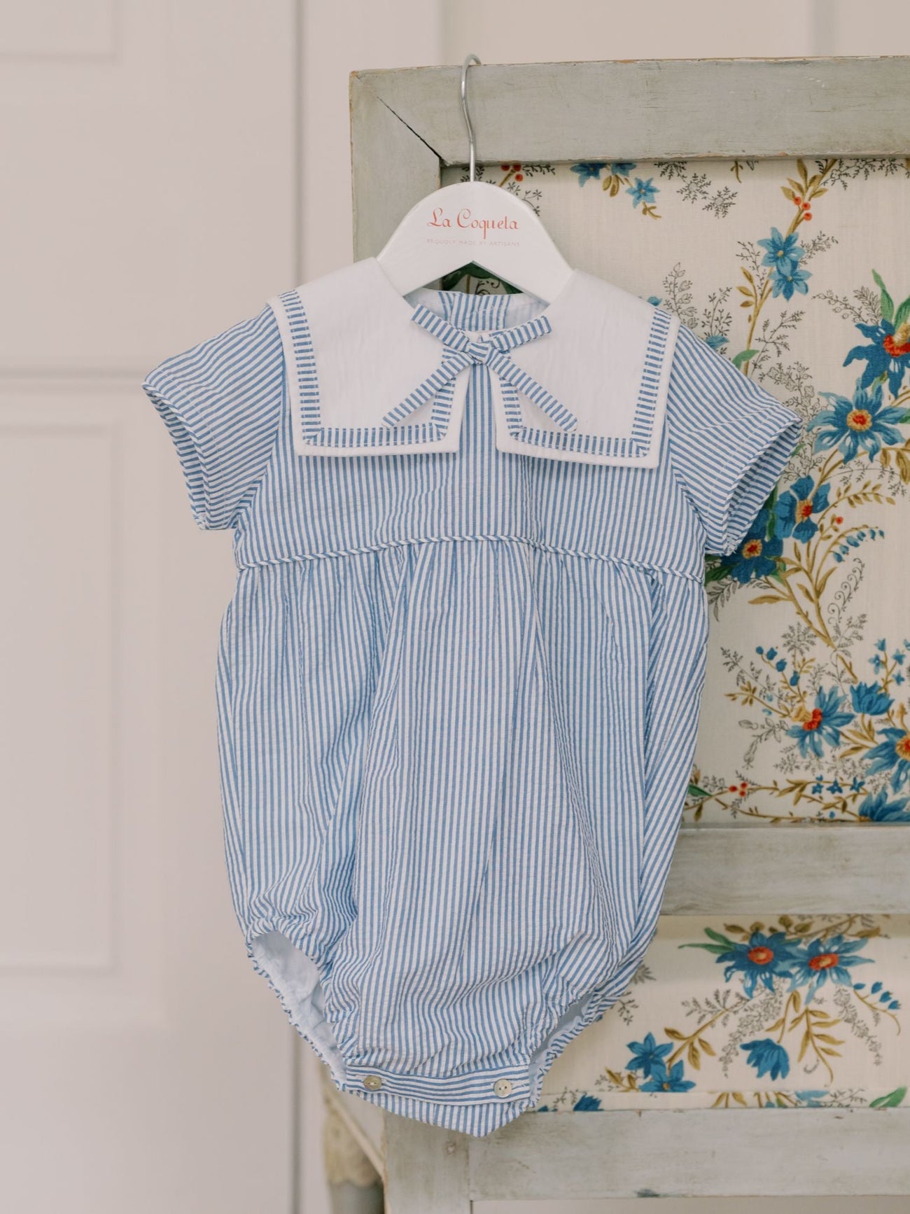 Dark Blue Stripe Mar Baby Romper