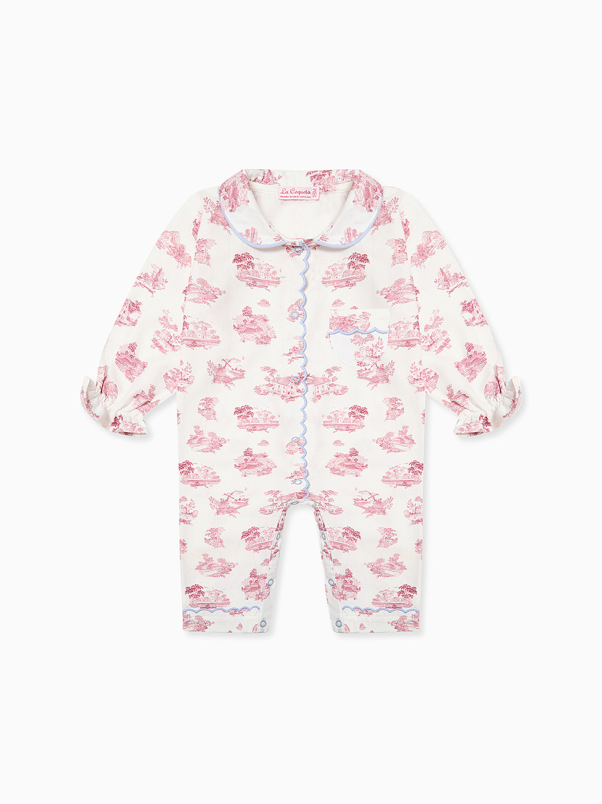 Red Toile Maria Baby Girl Pyjamas