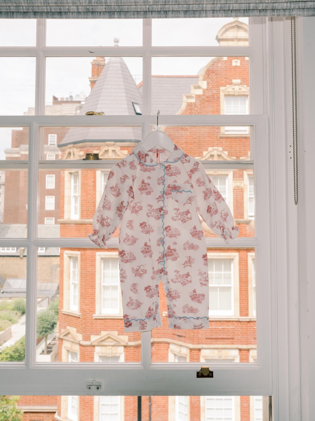 Red Toile Maria Baby Girl Pyjamas