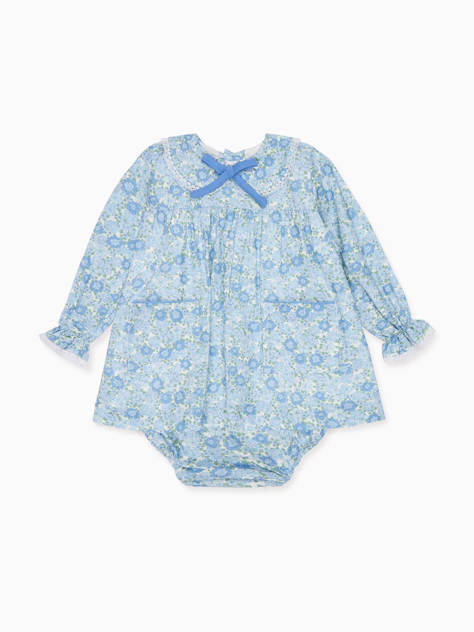 Blue Floral Maribel Baby Girl Set
