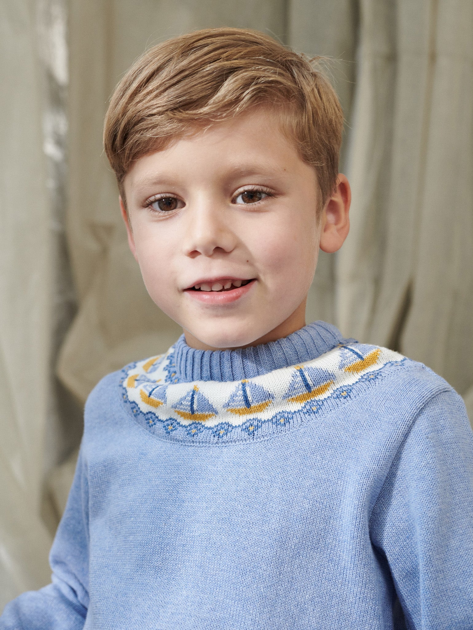 Blue Maritimo Cotton Boy Jumper