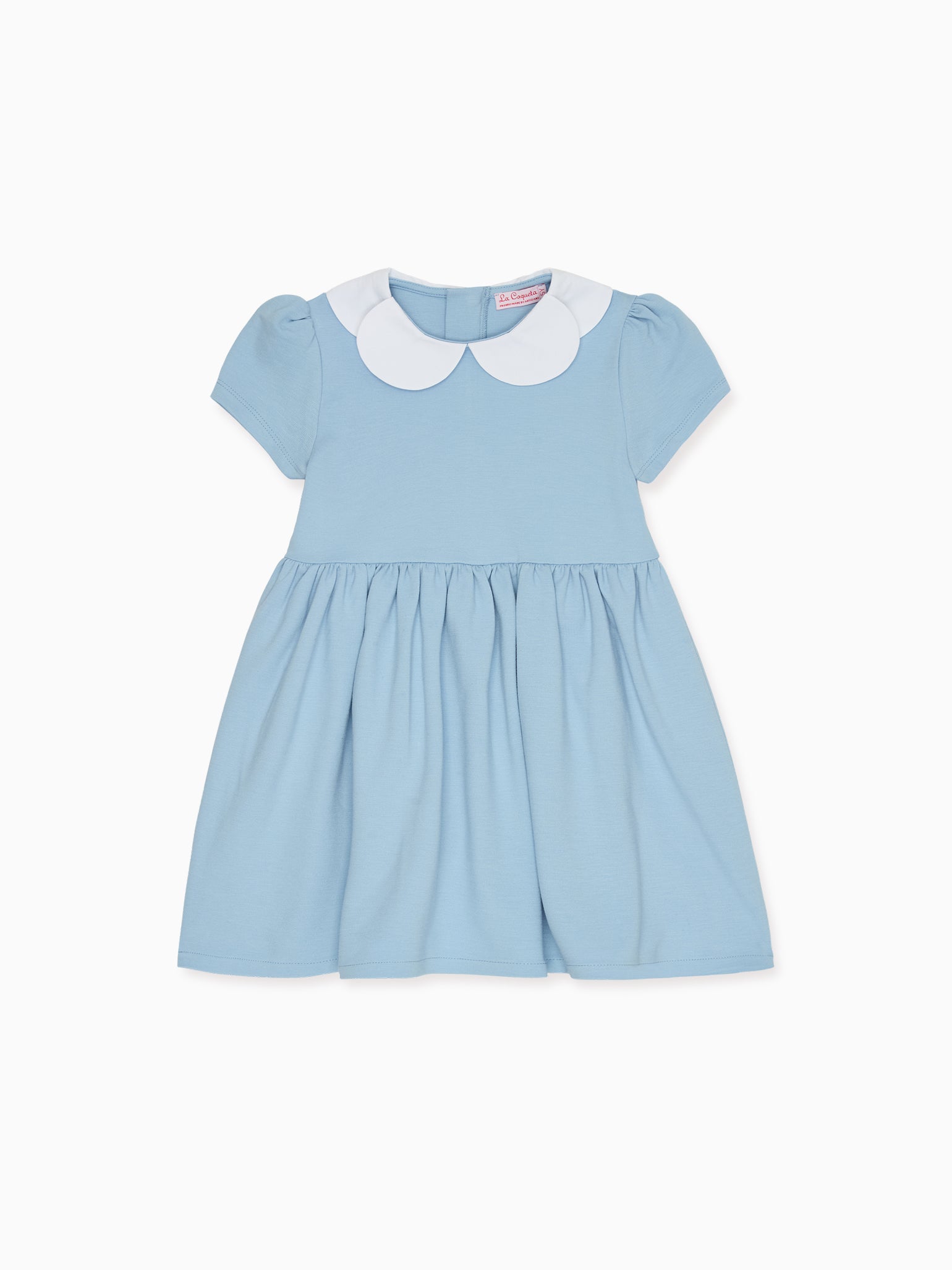 Dusty Blue Marta Girl Dress | La Coqueta Kids UK Dusty Blue Marta Girl Dress | La Coqueta Kids UK