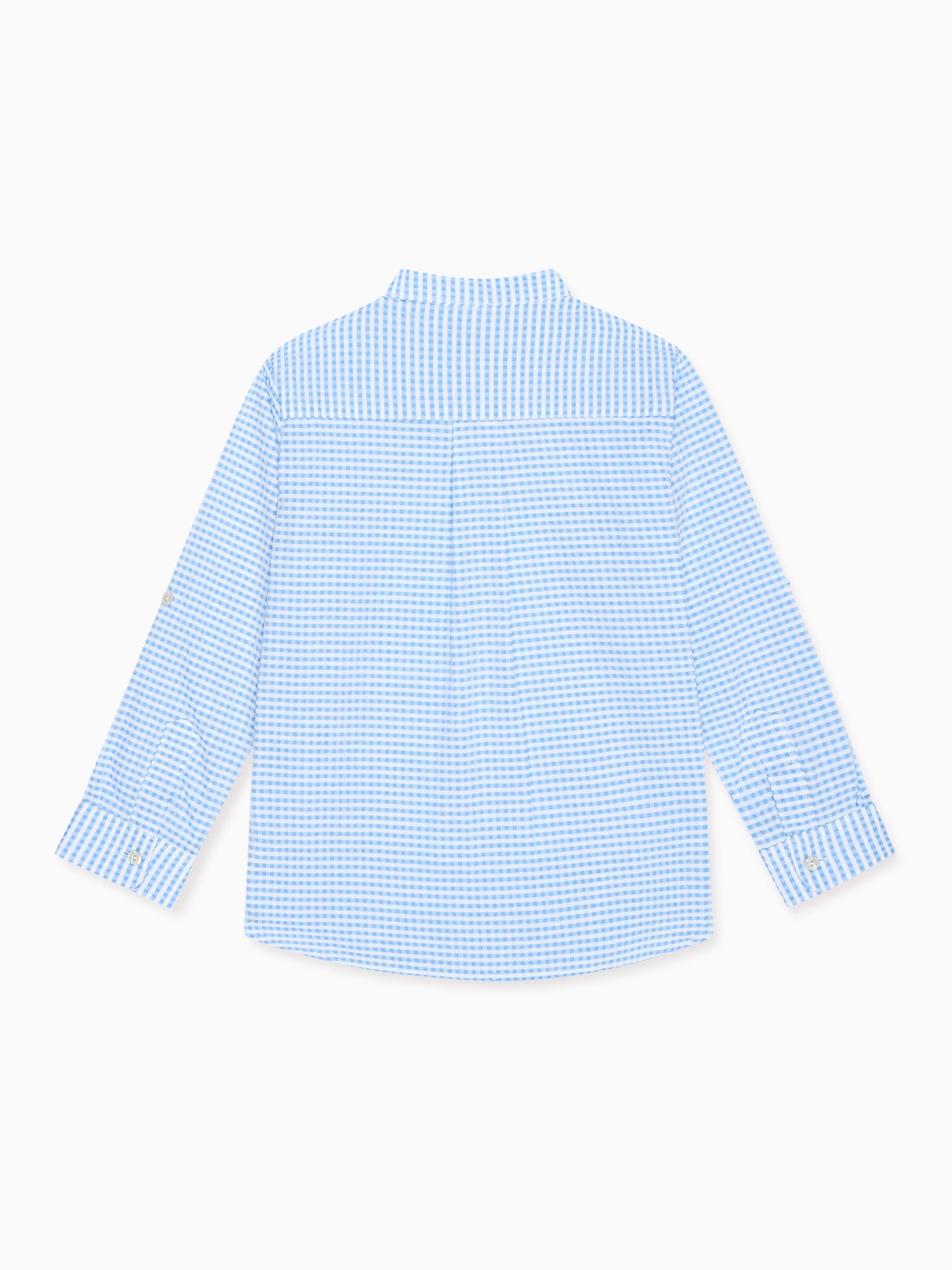 Blue Gingham Mateo Long Sleeve Boy Shirt