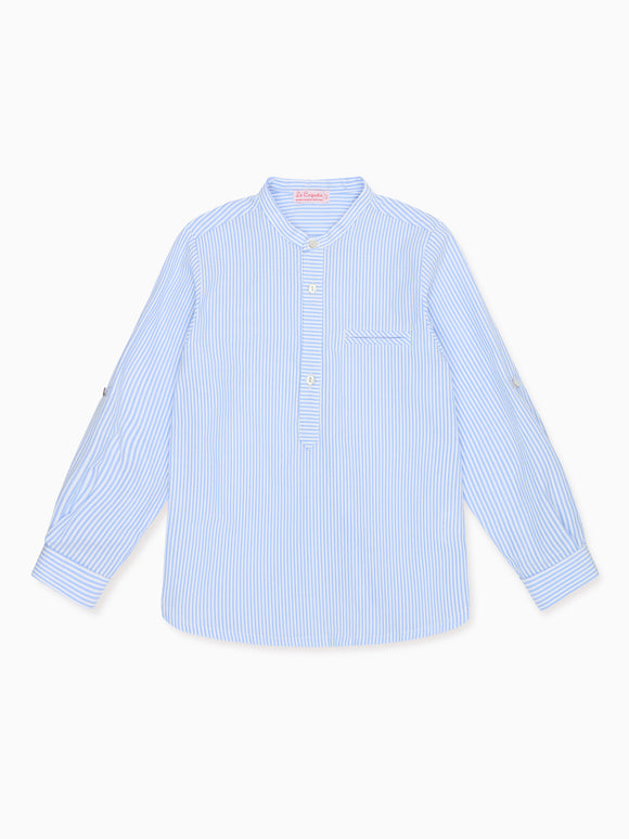 Blue Stripe Mateo Long Sleeve Boy Shirt