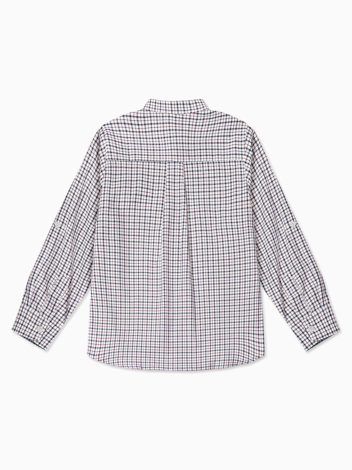 Burgundy Check Mateo Long Sleeve Boy Shirt