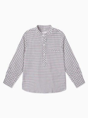 Burgundy Check Mateo Long Sleeve Boy Shirt